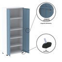 Ver mais imagens de Armário de Aço 2 Portas 4 Prateleiras com Chave AP409SL