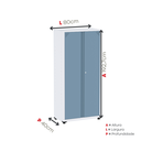 Ver imagem 5 de Armário de Aço 2 Portas 4 Prateleiras com Chave AP409SL