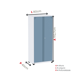 Armário de Aço 2 Portas 4 Prateleiras com Chave AP409SL - 5