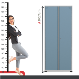 Armário de Aço 2 Portas 4 Prateleiras com Chave AP409SL - 6