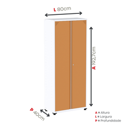 Armário de Aço 2 Portas 4 Prateleiras com Chave AP409SL - 5