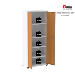 Armário de Aço 2 Portas 4 Prateleiras com Chave AP409SL - 7