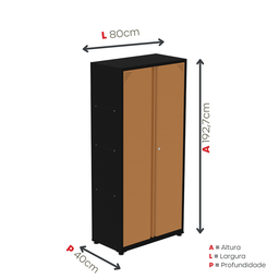 Armário de Aço 2 Portas 4 Prateleiras com Chave AP409SL - 5