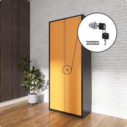 Armário de Aço 2 Portas 4 Prateleiras com Chave AP409SL - 9