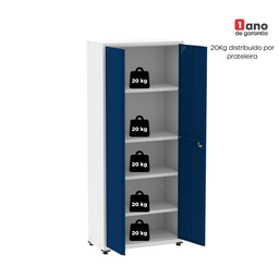 Armário de Aço 2 Portas 4 Prateleiras com Chave AP409SL - 7