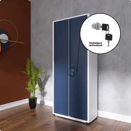 Armário de Aço 2 Portas 4 Prateleiras com Chave AP409SL - 9
