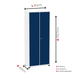 Armário de Aço 2 Portas 4 Prateleiras com Chave AP409SL - 5
