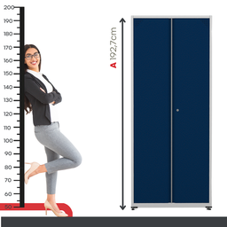 Armário de Aço 2 Portas 4 Prateleiras com Chave AP409SL - 6