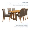 Ver mais imagens de Conjunto Sala de Jantar 6 Lugares Retangular Tampo MDF Mesa Bold com Cadeiras Pés Madeira Jade Marrom Amêndoa Clean/Animale Bege