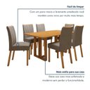 Ver mais imagens de Conjunto Sala de Jantar 6 Lugares Retangular Tampo MDF Mesa Tessera e Cadeiras Pés Madeira Jade