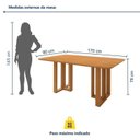 Ver imagem 3 de Conjunto Sala de Jantar 6 Lugares Retangular Tampo MDF Mesa Tessera e Cadeiras Pés Madeira Jade