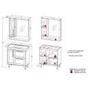 Ver imagem 3 de Armário Conjunto de Banheiro com Gabinete, Cuba e Espelheira 2 Portas e 1 gaveta com Led na Espelheira 80 cm