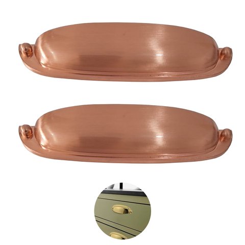 Puxador Concha Cobre Escovado Stilo Gruppa 128mm 2 Unidades