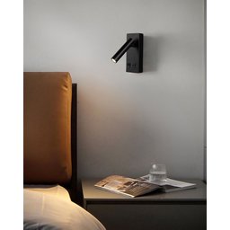 Arandela de Cabeceira Leitura Usb Preto Led 2w 3000k Bivolt Embu Led - 2 Arandela de Cabeceira Leitura Usb Preto Led 2w 3000k Bivolt Embu Led - 2