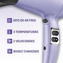 Ver imagem 4 de Secador de Cabelo Mondial 3 Temperaturas 2 Velocidades Lilás 2000w Bivolt - Sc-21