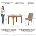 Ver imagem 3 de Conjunto Mesa de Jantar 120 cm com 4 Cadeiras Tokio Multimóveis EX1004 Madeirado/Off White/Mascavo
