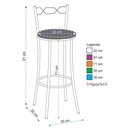 Ver imagem 2 de Kit 2 Banquetas Cromadas Assento Espuma D15 Treparoni Azul
