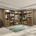 Ver imagem 1 de Closet Casal Modulado Adpat em L 14 Gavetas 5 Peças 342cm x 263cm Nogueira - Kappesberg
