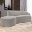 Ver imagem 2 de Sofá 3 Lugares Curvo Sala de Estar Living Firenze Direito D02 Bouclê Bege 210 cm B-62 - Lyam