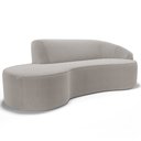 Ver imagem 1 de Sofá 3 Lugares Curvo Sala de Estar Living Firenze Direito D02 Bouclê Bege 210 cm B-62 - Lyam