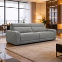 Ver imagem 5 de Sofá 3 Lugares Rettrátil Reclinável Elétrico 254cm Mazi L06 Couro Cinza - Lyam Decor