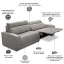 Ver imagem 5 de Sofá 3 Lugares Rettrátil Reclinável Elétrico 254cm Mazi L06 Couro Cinza - Lyam Decor