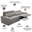 Ver imagem 6 de Sofá 3 Lugares Rettrátil Reclinável Elétrico 254cm Mazi L06 Couro Cinza - Lyam Decor