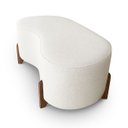 Ver imagem 1 de Puff Orgânico Curvo Pé de Madeira Decorativo para Sala Confortável e Reforçado Bouclé