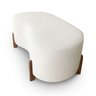 Puff Orgânico Curvo Pé de Madeira Decorativo para Sala Confortável e Reforçado Bouclé - 1