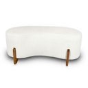 Ver imagem 3 de Puff Orgânico Curvo Pé de Madeira Decorativo para Sala Confortável e Reforçado Bouclé