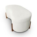 Ver imagem 5 de Puff Orgânico Curvo Pé de Madeira Decorativo para Sala Confortável e Reforçado Bouclé