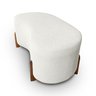 Puff Orgânico Curvo Pé de Madeira Decorativo para Sala Confortável e Reforçado Bouclé - 5