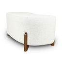 Ver imagem 4 de Puff Orgânico Curvo Pé de Madeira Decorativo para Sala Confortável e Reforçado Bouclé