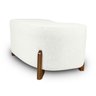 Puff Orgânico Curvo Pé de Madeira Decorativo para Sala Confortável e Reforçado Bouclé - 4