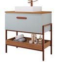 Ver imagem 3 de Gabinete para Banheiro com Cuba Hana Espresso Móveis Verde/Pistache