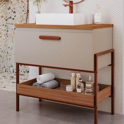 Gabinete para Banheiro com Cuba Hana Espresso Móveis