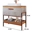 Ver imagem 4 de Gabinete para Banheiro com Cuba Hana Espresso Móveis Cinza/Cimento