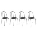 Ver imagem 7 de Conjunto Sala de Jantar Mesa 120cm 4 Cadeiras Tubular Corino Cromado/Nogueira/Preto