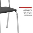 Ver mais imagens de Conjunto Sala de Jantar Mesa 120cm 4 Cadeiras Tubular Corino Cromado/Nogueira/Preto