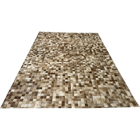 Tapete de couro bege 2,00x3,00 sem bordas peça 5x5cm