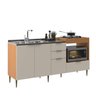 Balcão para e Pia Cooktop 190cm 4 Portas 2 Gaveta Alice - 3