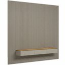 Ver imagem 2 de Painel Ripado para TV 85 pol com Bancada Suspensa Orgânica 297cm Slats L05 Tauari Gris Fosco - Lyam