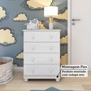 Ver imagem 6 de Quarto de Bebê com Guarda Roupas 3 Portas Cômoda e Berço com Rodizio Mimo 100% Mdf Espresso Móveis