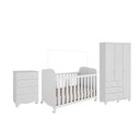 Ver imagem 2 de Quarto de Bebê Guarda-Roupa 3 Portas Cômoda e Berço Mimo 100% MDF Espresso Móveis Branco Brilho