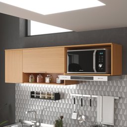 Armário Aéreo de Cozinha 190cm 2 Portas Alice - 1