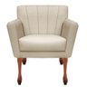 Kit Recamier Sofá Divã Chaise Longue + 2 Poltrona Iza Retro: Corino Bege - 4