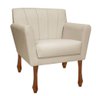 Kit Recamier Sofá Divã Chaise Longue + 2 Poltrona Iza Retro: Corino Bege - 5