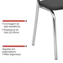 Ver mais imagens de Conjunto Sala de Jantar Mesa Redonda 90cm 4 Cadeiras Estofadas Corino Cromado/Nogueira/Preto