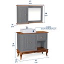 Ver imagem 6 de Gabinete para Banheiro 2 Portas com Espelheira Dália 3058 - Cinza/imbuia Glazer