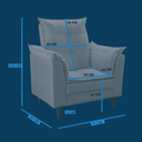 Ver imagem 3 de Poltrona Decorativa + Mini Puff Opala Tecido Suede Bege - Fri Varejo